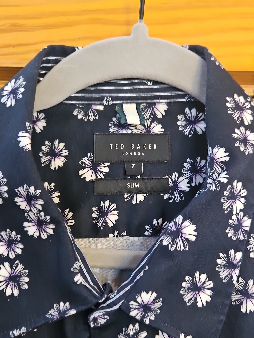 Ted Baker Navy Floral Short-Sleeve Button-Down Shirt